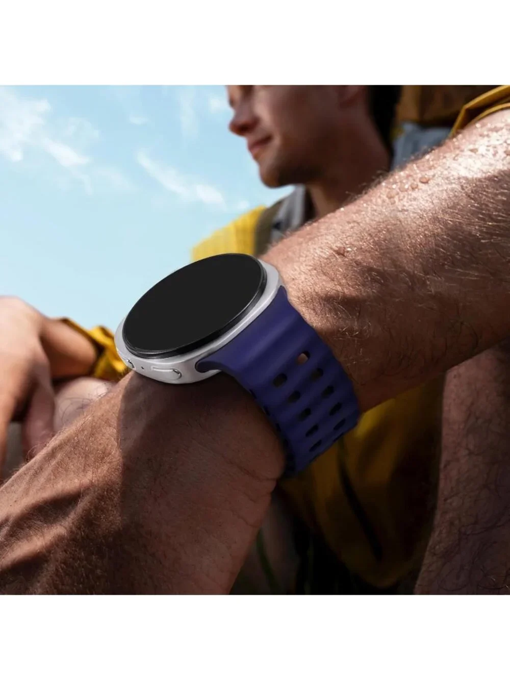 Unisex Blue Analog Quartz Breathable Marine Replacement Samsung Galaxy Watch